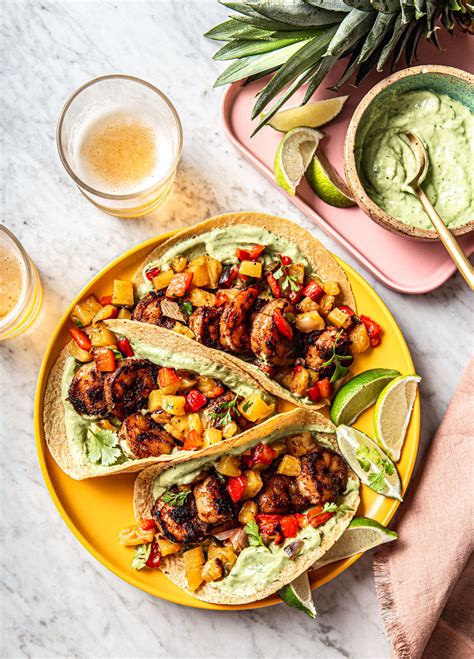 spicy-grilled-shrimp-tacos-with-pineapple-salsa image