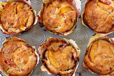 light-and-easy-peach-raspberry-muffins-foodness image