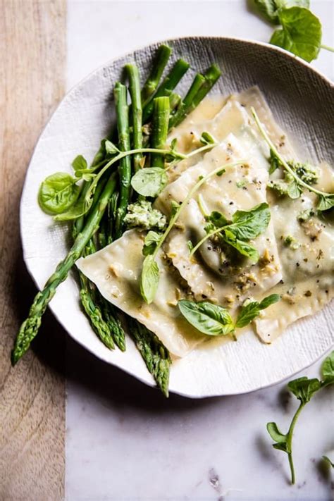 easiest-lemon-ricotta-asparagus-ravioli-half-baked image