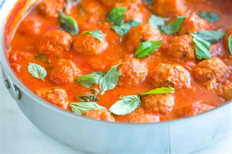 easy-turkey-meatballs-in-tomato-basil-sauce-inspired image