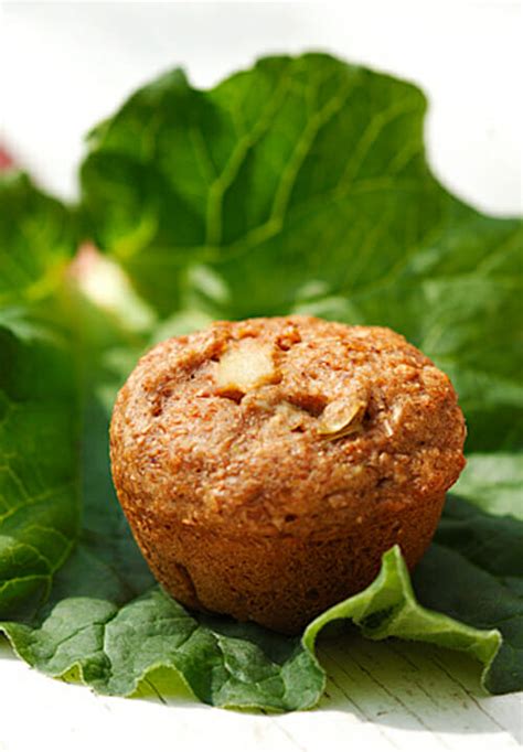 simple-yet-delicious-rhubarb-honey-bran-muffins image