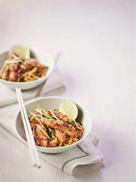 sesame-crusted-chicken-with-chilli-and-soy-noodles image