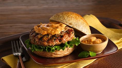 thai-turkey-burgers-with-red-curry-mayo image