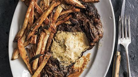 steak-frites-with-mustard-butter-recipe-finecooking image