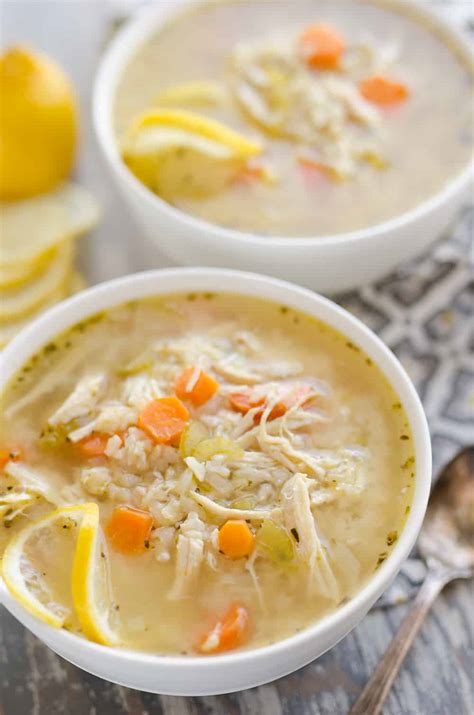 pressure-cooker-lemon-chicken-brown-rice-soup image