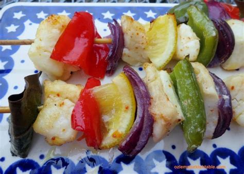 fish-kebabs-with-lemon-pepper-red-onions-and-bay image