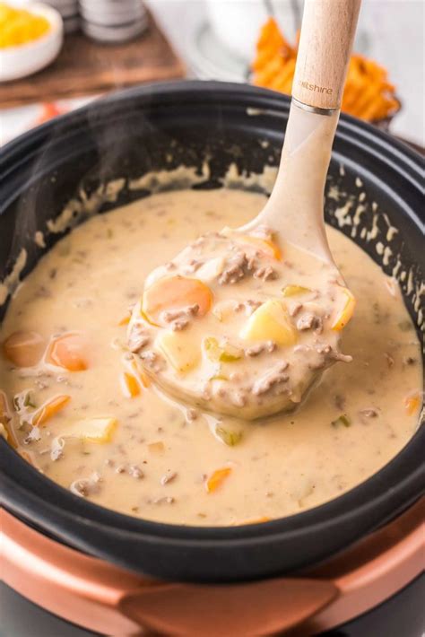 slow-cooker-cheeseburger-soup-the-chunky-chef image