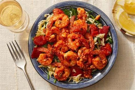 shrimp-orzo-pasta-with-tomatoes-feta-blue-apron image