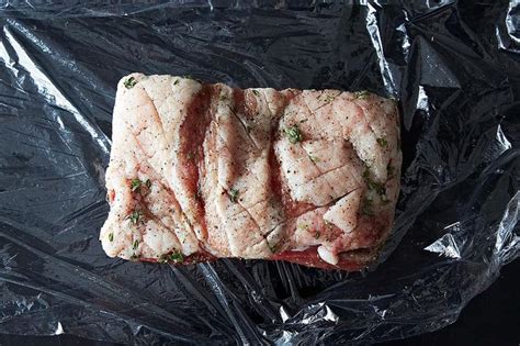 how-to-make-pork-belly-with-rhubarb-compote image