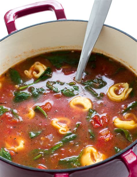 easy-tortellini-tomato-and-spinach-soup-chef-savvy image