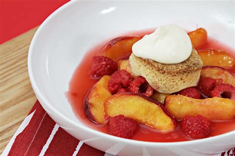 fresh-peach-cobbler-with-raspberries-food-style image