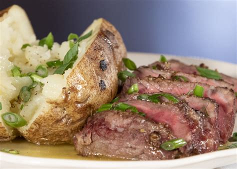 herb-mustard-sirloin-with-baked-potatoes-go image