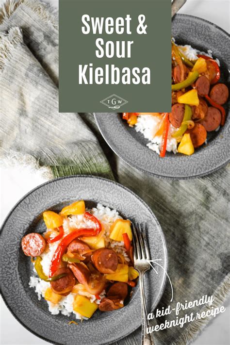 sweet-and-sour-kielbasa-skillet-meal-the-gingered-whisk image