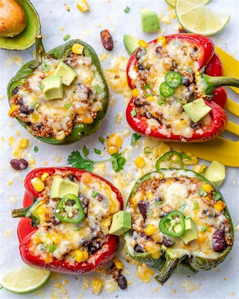 easy-vegetarian-stuffed-peppers-healthy-fitness-meals image