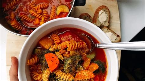 red-lentil-pasta-minestrone-soup-vegan-paleo image