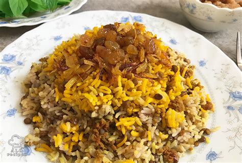 adas-polo-with-ground-beef-persian-lentil-rice image