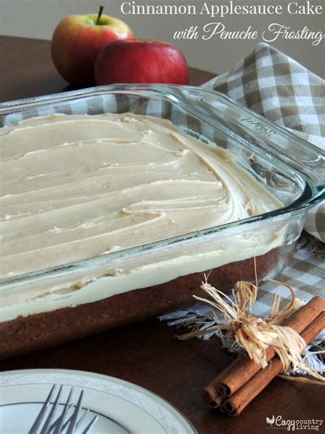cinnamon-applesauce-cake-with-penuche-frosting image