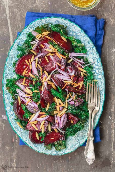 roasted-beet-salad-with-crispy-kale-and-almonds-the image