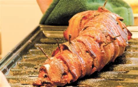 sweet-bacon-wrapped-pork-tenderloin-recipe-edible image