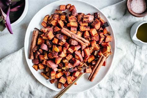 cinnamon-roasted-sweet-potatoes-and-apples-fork image