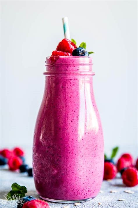 mixed-berry-smoothie-recipe-savory-nothings image