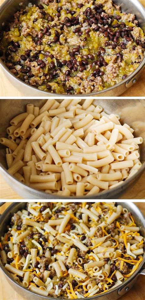 one-pot-salsa-verde-pasta-with-sausage-and-black-beans image
