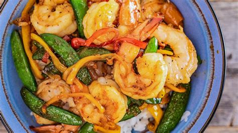 ayesha-currys-honey-ginger-shrimp-stir-fry image