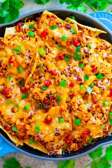 loaded-skillet-nachos-with-ground-beef-averie-cooks image