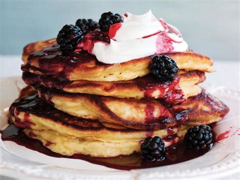 oatmeal-yogurt-pancakes-with-blackberry-crush-cooking-channel image