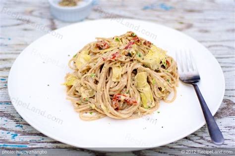 pasta-with-marinated-artichoke-hearts image