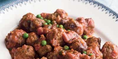 meatballs-with-peas-recipe-delish image