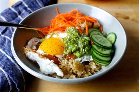 crispy-rice-and-egg-bowl-with-ginger-scallion-vinaigrette image