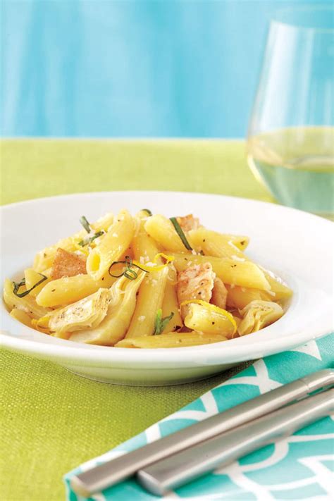lemony-penne-with-chicken-and-artichokes-canadian image