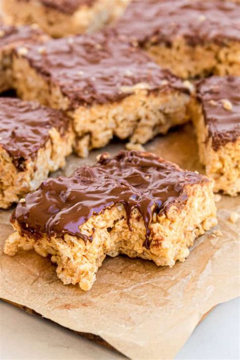 peanut-butter-chocolate-rice-krispie-treats-no-bake-bars image