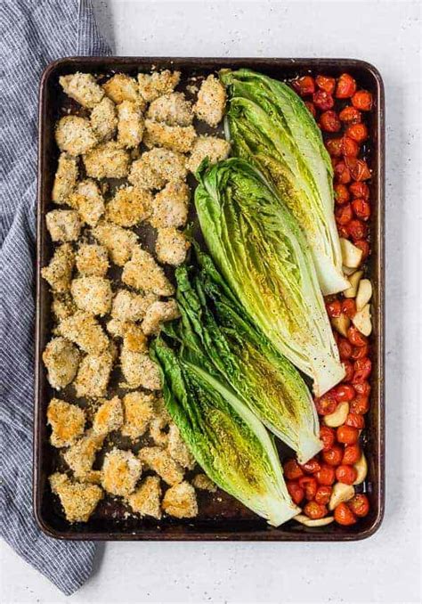roasted-romaine-salad-sheet-pan-dinner-rachel image