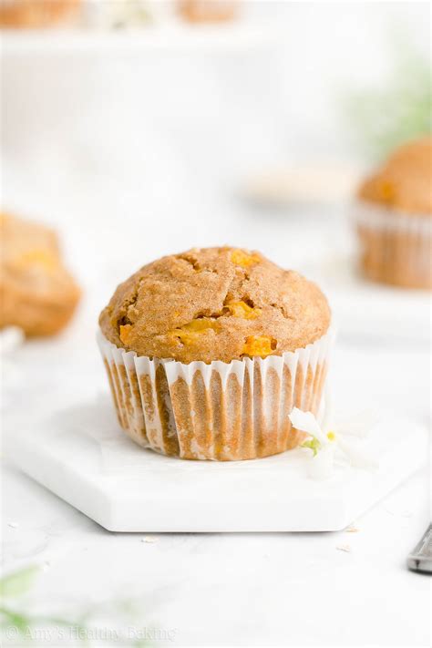 healthy-peach-oatmeal-muffins-amys-healthy-baking image