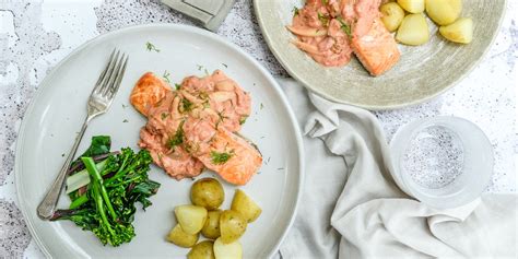 baked-salmon-recipe-with-creamy-tomato-sauce image