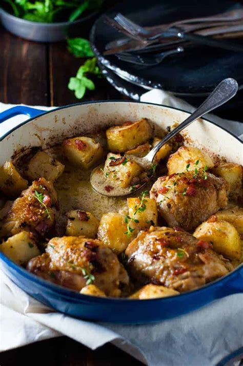 baked-honey-mustard-chicken-with-potatoes-bacon image