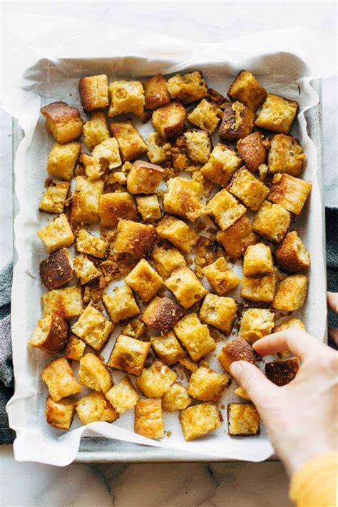 cheezy-garlic-croutons-recipe-pinch-of-yum image