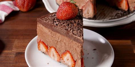best-strawberry-chocolate-mousse-cake-recipe-delish image