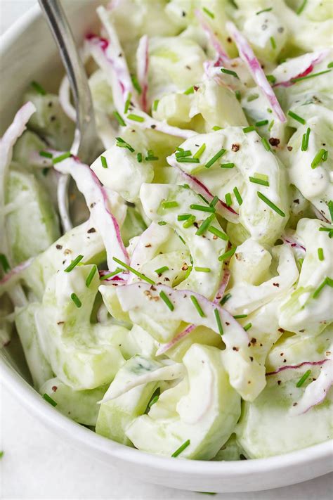 creamy-cucumber-salad-recipe-eatwell101 image