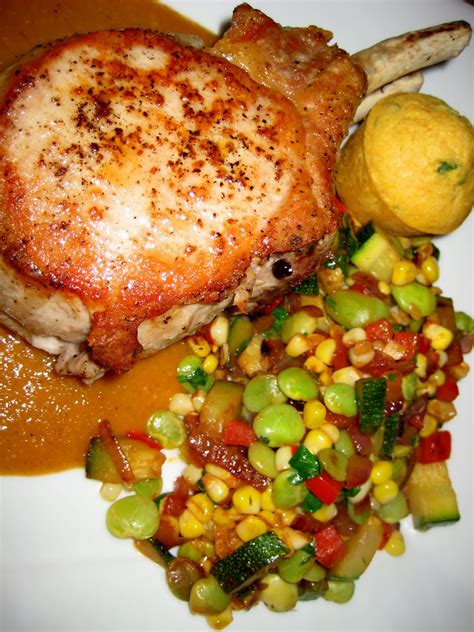 pan-roasted-pork-chops-with-yellow-pepper-mole-sauce image