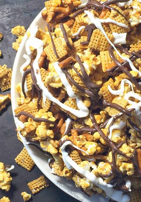 crunchy-caramel-snack-mix-butter-your-biscuit image