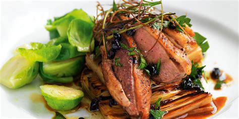 duck-breast-fillets-on-poached-leeks-with-currants image