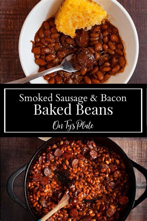 homemade-smoked-sausage-baked-beans-with-bacon image