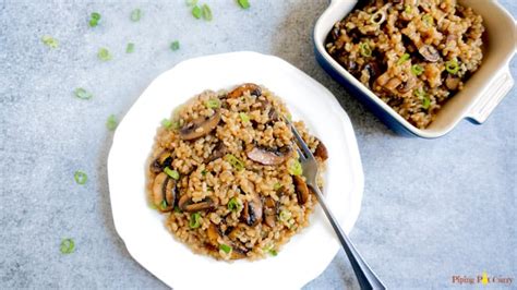 brown-rice-mushroom-pilaf-piping-pot-curry image