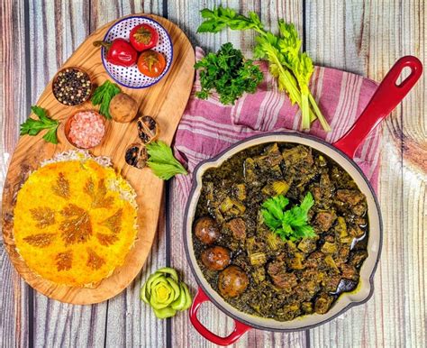 khoresh-karafs-celery-and-beef-stew-with-fresh-herbs image