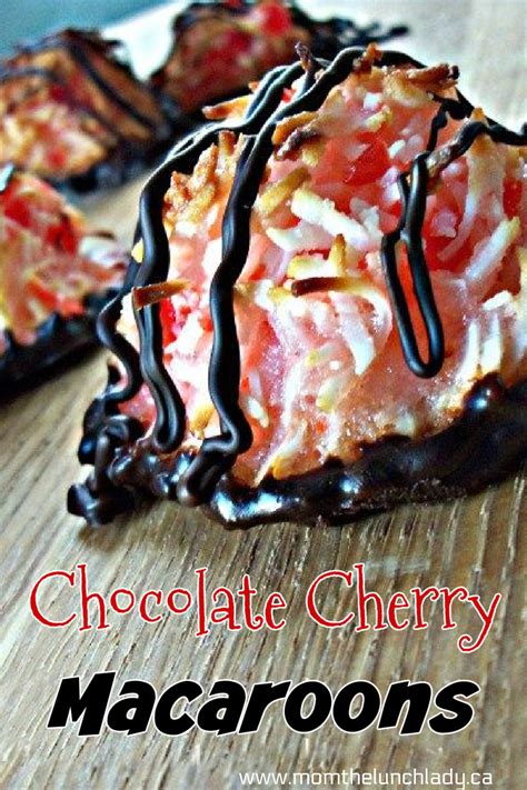 chocolate-cherry-macaroons-momthelunchladyca image