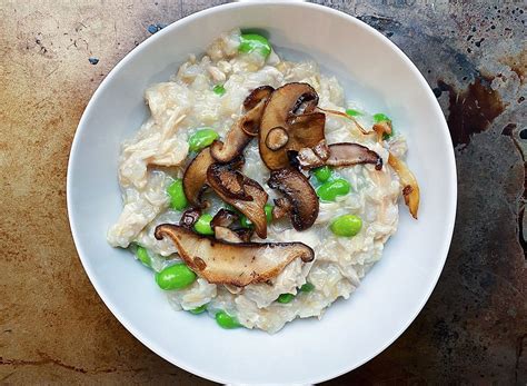 congee-with-chicken-and-crispy-mushrooms image