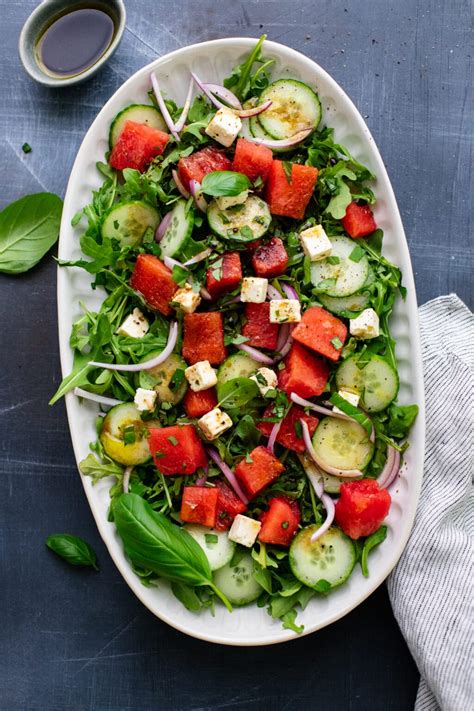 watermelon-feta-basil-salad-with-balsamic-vinaigrette image